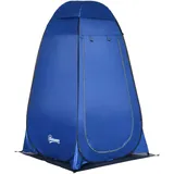 Pop Up Duschzelt Toilettenzelt Camping Umkleidezelt Mit Tragetasche Mobile Outdoor Toilette Umkleidekabine Lagerzelt Dunkelblau 126 X 124 X 189 Cm - Outsunny