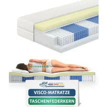 AM Qualitätsmatratzen Premium Visco-Taschenfederkernmatratze 80 x 200 cm H2