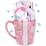 Brubaker Einhorn Pflegeset für Kinder Kirschduft und XXL Becher, Bade Set Mädchen Geschenk