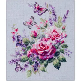 Marussia Magic Needle Kreuzstich Stickpackung Glücklicher Garten, Zählmuster, 22x26cm