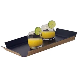 Continenta Rutschfestes Tablett, schwarz metallic-Holzoptik, ca. 40,5 x 29,5 cm | CON-02931000