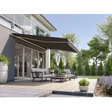 WISMAR Gelenkarmmarkise Classic dunkelgrau struktur inkl. Motor, Handsender, Solar Panel