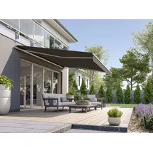 WISMAR Gelenkarmmarkise Classic dunkelgrau struktur inkl. Motor, Handsender, Solar Panel