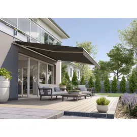 WISMAR Gelenkarmmarkise Classic dunkelgrau struktur inkl. Motor, Handsender, Solar Panel