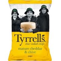 Tyrrells Chips Mature Cheddar und Chive, Kartoffelchips, 150g