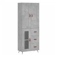 VidaXL Highboard Betongrau 69,5x34x180 cm Holzwerkstoff