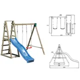 Webmarketpoint - Doppelschaukel Mit Rutsche 245x300xh235cm