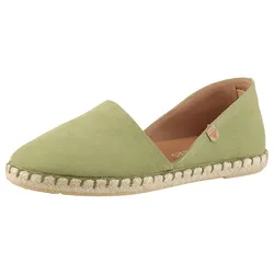 Espadrille VERBENAS "CARMEN SERRAJE", Damen, Gr. 38, grün, Veloursleder, klassisch, Schuhe, Schlupfschuh, Sommerschuh, Loafer mit typischem Jute-Rahmen
