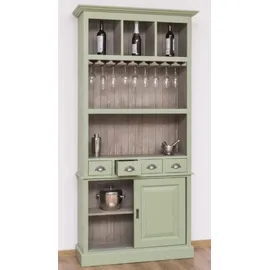 Casa Padrino Weinschrank 103 x 36 x 210 cm Hellgrün / Grau