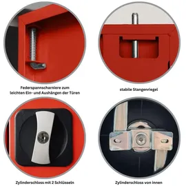 Proregal Xxxl Stahlschrank Rot, Metall, Rechteckig, 92x195x50 cm, Arbeitszimmer, Aktenschränke
