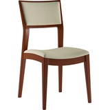 Inosign Stuhl INOSIGN "DOM" Stühle Gr. B/H/T: 46,5 cm x 88 cm x 55 cm, 2 St., Microfaser Veloursoptik, Massivholz, beige (beige, kirsch) 4-Fuß-Stuhl Esszimmerstuhl Polsterstuhl Küchenstühle