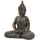 ECD Germany Buddha Figur Sitzend 50cm hoch, aus wetterfestem Polyresin Bronze, Feng Shui, Statue als Dekoration Skulpturen & Garten Gartenfigur