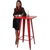 Mendler Stehtisch HWC-A73, Bistrotisch Bartisch, Metall Industriedesign 105x60x60cm ~ rot