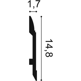 Orac Sockelleiste SX104F 200 x 1,7 x 14,8 cm weiß