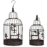 Moritz Vogelkäfig Deko Vintage braun Set Dekokäfig Antik Shabby Style Käfig Nostalgie Landhausstil Pflanze