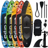 24move 24MOVE® Standup Paddle Board SUP, inkl. umfangreichem Zubehör, Paddel und Hochdruckpumpe, BLAU, 305x76x15 cm