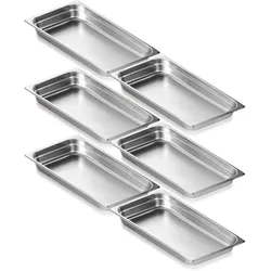 VEVOR 6er-Pack Hotelpfannen Gastronormbehälter Edelstahl 530x328x67mm 9,25L