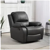 Homcom Relaxsessel Fernsehsessel mit Liegefunktion, Fußstütze für Wohnzimmer, Schlafzimmer, Schwarz