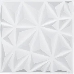 VEVOR 3D-Wandpaneele 33er-Set 30x30cm PVC Wandverkleidung Wanddeko Diamantweiß
