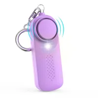 Qoosea Persönlicher Alarm Taschenalarm mit 130dB Notfall Safesound Persönlicher Sicherheitsalarme Schlüsselanhänger mit LED-Licht Polizei Genehmigte Alarm für Kinder Frauen Ältere Studenten(Lila)