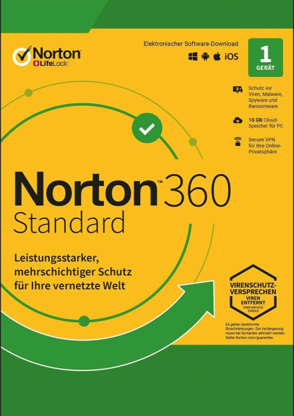 Norton 360 Standard 1 PC / 1 an 10 GB - Aucun abonnement