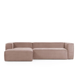 Kave Home Ecksofa Blok Cord Rosa 300 x 174 cm