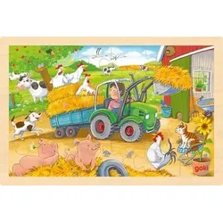 GOKI 57420 Einlegepuzzle Kleiner Traktor