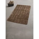 KLEINE WOLKE Badteppich Tiles Braun 70 x 120 cm
