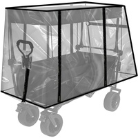Regenschutz Bollerwagen Kinder, 74 x 51 x 110 cm, faltbar, Strand-Trolley, wasserdicht, PVC, Festival-Trolley, transparent, mit Reißverschluss