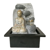 Dehner Polyresin-Zimmerbrunnen Steine Grau|Gold