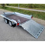 Baumaschinenanhänger Anhänger Bau Anhänger mit Rampe 260x150cm 2700kg
