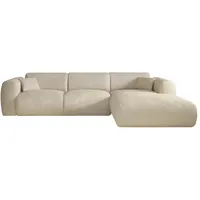 vente-unique Großes Ecksofa - Ecke rechts - Strukturstoff - Beige - POGNI von Maison Céphy
