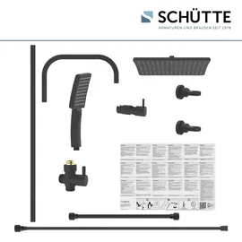 Schütte Mallorca Duschsystem mit Kopfbrause und Handbrause Schwarz 19564