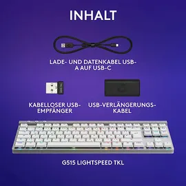 Logitech G515 Lightspeed TKL Tactile-Switches - Kabellose Gaming Tastatur,