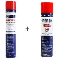IPERON® 5 x 750 ml Ungezieferspray & 5 x 400 ml Langzeit Flohspray im Set + Zeckenhaken