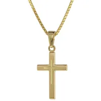 trendor 75274 Kreuz-Anhänger Gold 333 8 Kt. + Goldplattierte Silber-Halskette, 50 cm