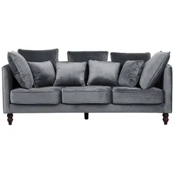 3-Sitzer Sofa Samtstoff grau FENSTAD