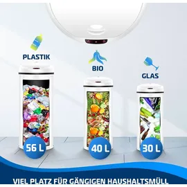 Kesser Automatik Sensor Mülleimer 40 l Silber