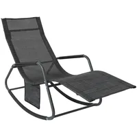 SoBuy Sonnenliege mit Seitentasche Garten Metall Kunstfasergewebe Schwarz OGS47-MS