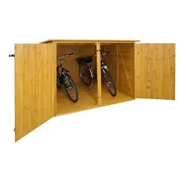 Mendler 2er-Fahrradgarage HWC-H60 Fahrradbox braun