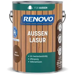 RENOVO Aussenlasur, wb 2,5L kastanie wasserbasiert - braun