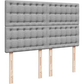 vidaXL Boxspringbett mit Matratze Hellgrau 140x200 cm Stoff