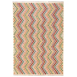 Kelim Teppich Amira 140 x 200 cm Wolle Bunt