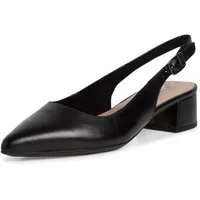 TAMARIS Damen, Sling Pump mit Blockabsatz Leder, schwarz, 41 EU