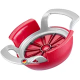 Westmark Apfel- und Birnenteiler mit Schneidteller, Schneider aus Aluminium/Rostfreier Edelstahl/Kunststoff, Divisorex-Spezial, Silber/Rot, 51112260