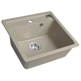 Sapho Granitspüle 1 Becken rechts beige Handbetätigung 530 x 500 mm