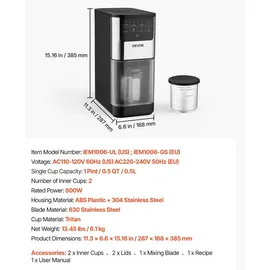 Vevor 7-in-1 Eismaschine 1,5 l