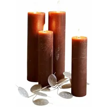Mirabeau Stumpenkerze Kerze 4er Set Avinal rostrot (4er Set, 4er Set), none rot