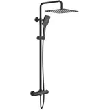 Rainsworth Duschsystem mit Thermostat 3 Strahlart(en), Komplettset, 92-126 cm Duschstangen Edelstahl Duschamaturenset Wassersparend