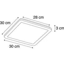Trio Camillus 1 LED-Deckenleuchte 30 cm x 30 cm schwarz Opal